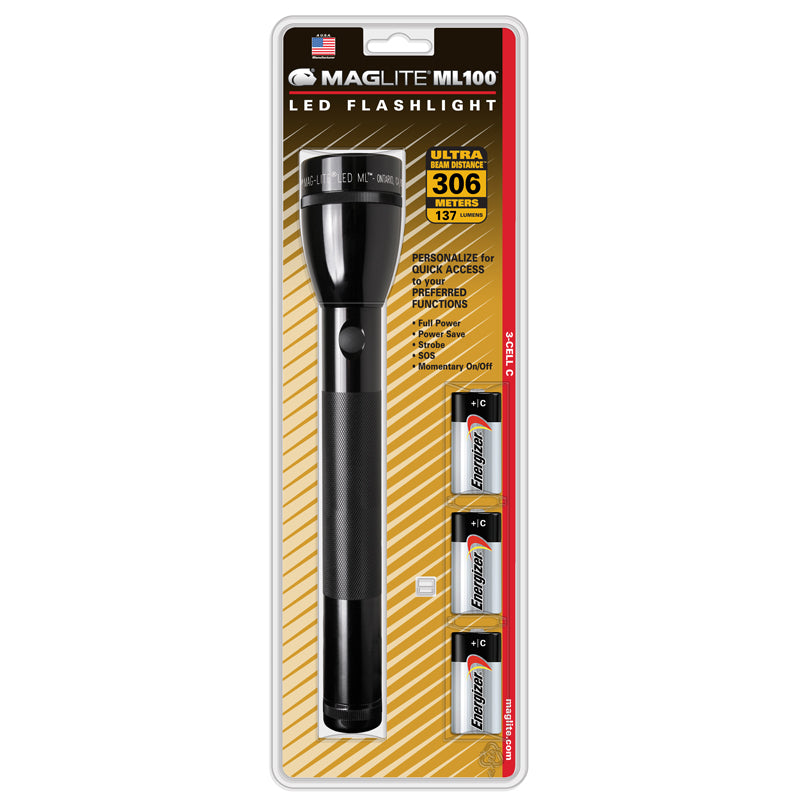 MAGLITE ML100-S3DX6 Φακός ML100 3x C LED μαύρος