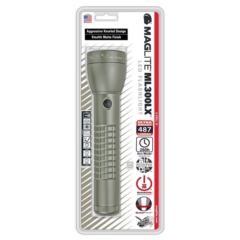 MAGLITE ML300LX-S2RI6 Φακός ML300LX 2x D LED χακί