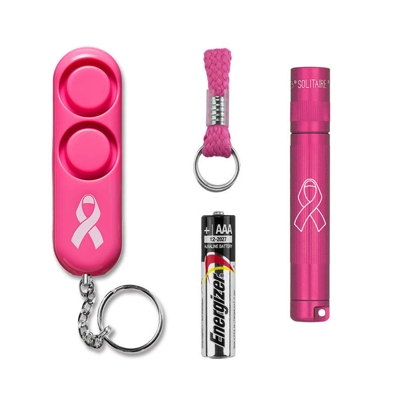 MAGLITE SJ3AUD6 Φακός Solitaire LED NBCF ροζ & SABRE KIT συναγερμού